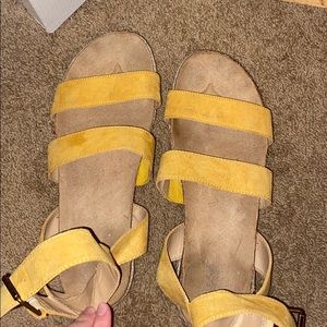 MICROSUEDE ESPADRILLE SANDAL - MUSTARD YELLOW